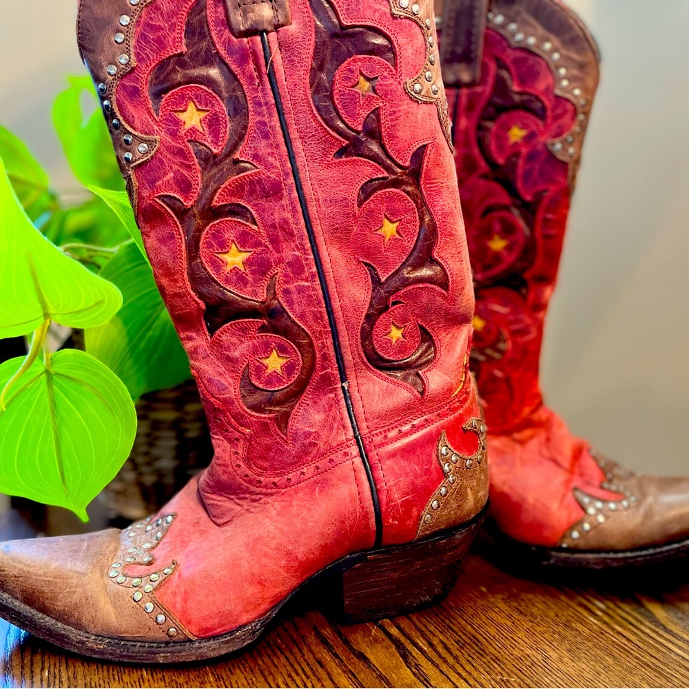 Studded Leather cowboy boots